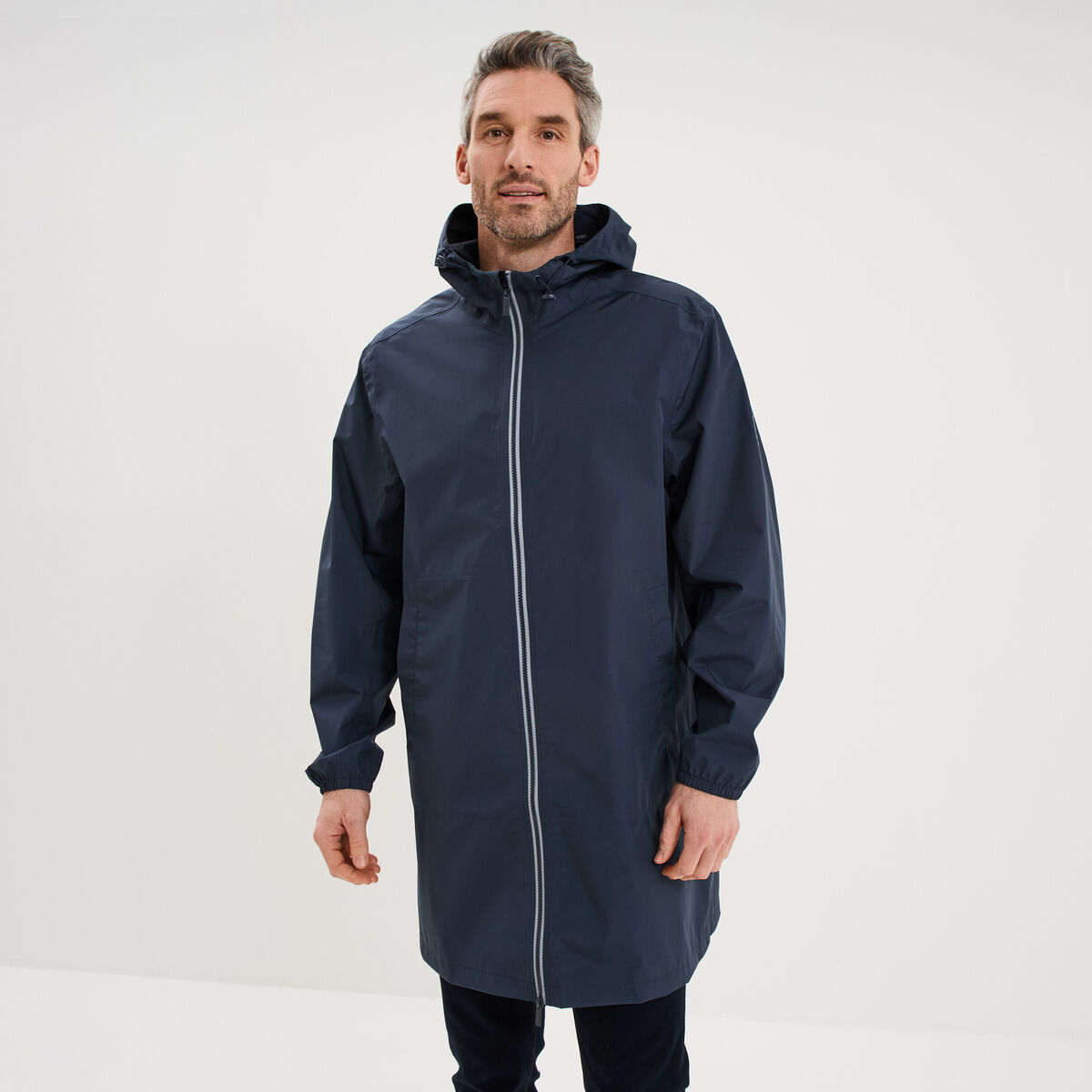 Parka imperm&eacute;able coupe-vent &agrave; capuche gris fonc&eacute; homme