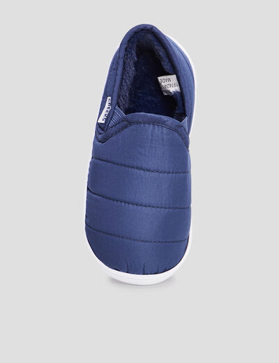 Chaussons chauds matelassés bleu garçon