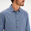 Chemise droite imprim&eacute;e manches longues blanc homme