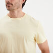 T-shirt droit en coton manches courtes jaune clair homme