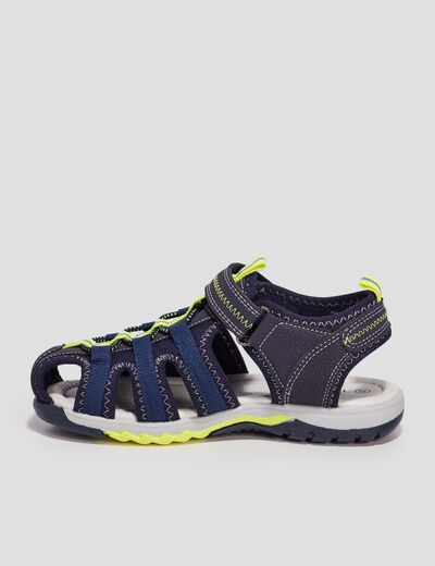 Sandales &agrave; scratch bleu marine gar&ccedil;on