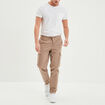 Pantalon cargo en coton taupe homme
