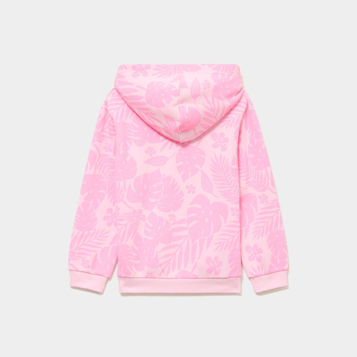 Sweat hoodie 1 poche &agrave; capuche rose fille