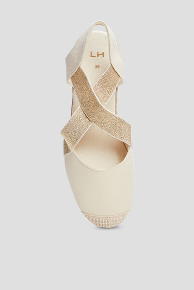 Sandales espadrilles compensées sable femme