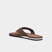 Tongs effet cuir marron homme