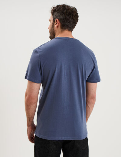 T-shirt droit en coton manches courtes bleu lavande homme