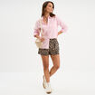 Chemise manches longues 1 poche coton rose clair femme