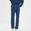Pantalon jogging droit molleton bleu marine femme
