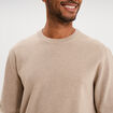 Pull col rond manches longues sable homme