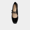 Ballerines vernies bouts carr&eacute;s noir femme