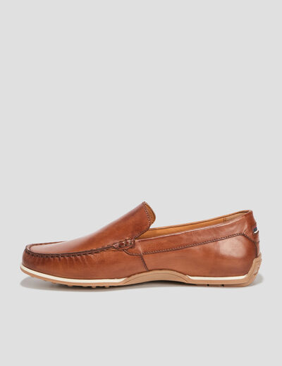 Mocassins en cuir marron homme