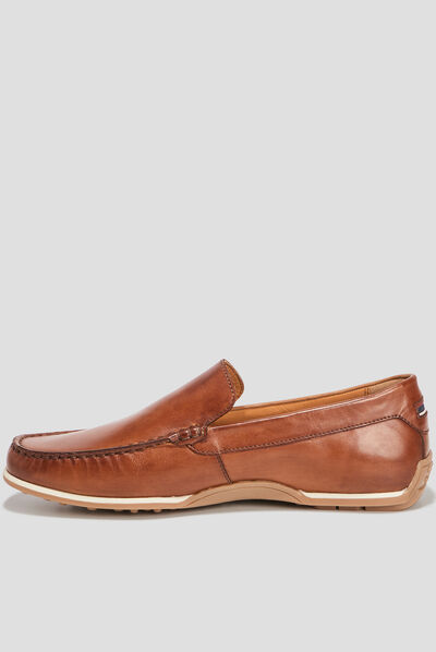 Mocassins en cuir marron homme