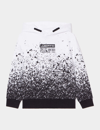 Sweat à capuche hoodie Liberto blanc garçon