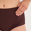 Culotte taille haute microfibre marron femme
