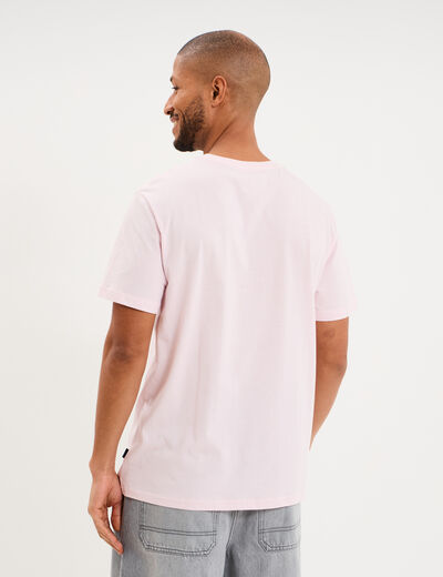 T-shirt col rond manches courtes coton rose clair homme