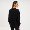 Sweat col rond manches longues noir femme