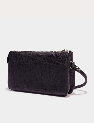 Sac en bandoulière zippé noir femme