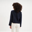 Veste effet tweed boutonn&eacute;e bleu fonc&eacute; femme