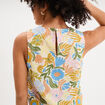Blouse courte droite sans manches blanc femme