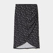 Jupe longue portefeuille stretch noir femme