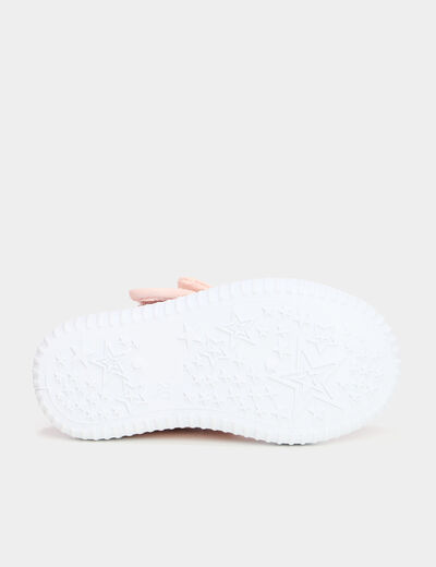 Babies brod&eacute;es renforc&eacute;es semelle souple rose b&eacute;b&eacute; fille