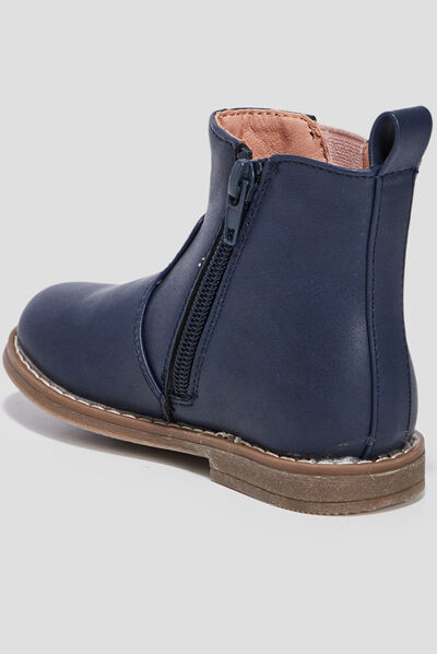 Bottines zippées bleu marine fille