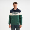 Sweat hoodie manches longues à capuche vert canard homme