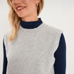 Pull sans manches col rond gris clair femme