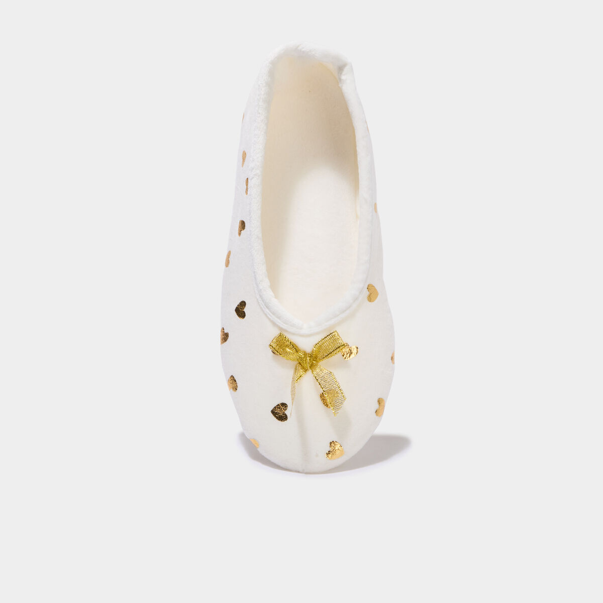 Chaussons ballerines avec pochette blanc femme