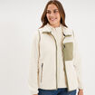 Gilet polaire col montant sans manches blanc femme