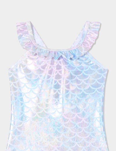Maillot de bain 2 pièces holographique vert bébé fille