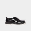 Derbies vernies &agrave; lacets noir femme