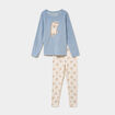 Ensemble pyjama t-shirt effet velours bleu fille