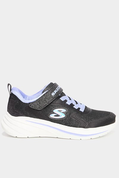 Baskets running &agrave; scratchs Skechers Wave noir fille
