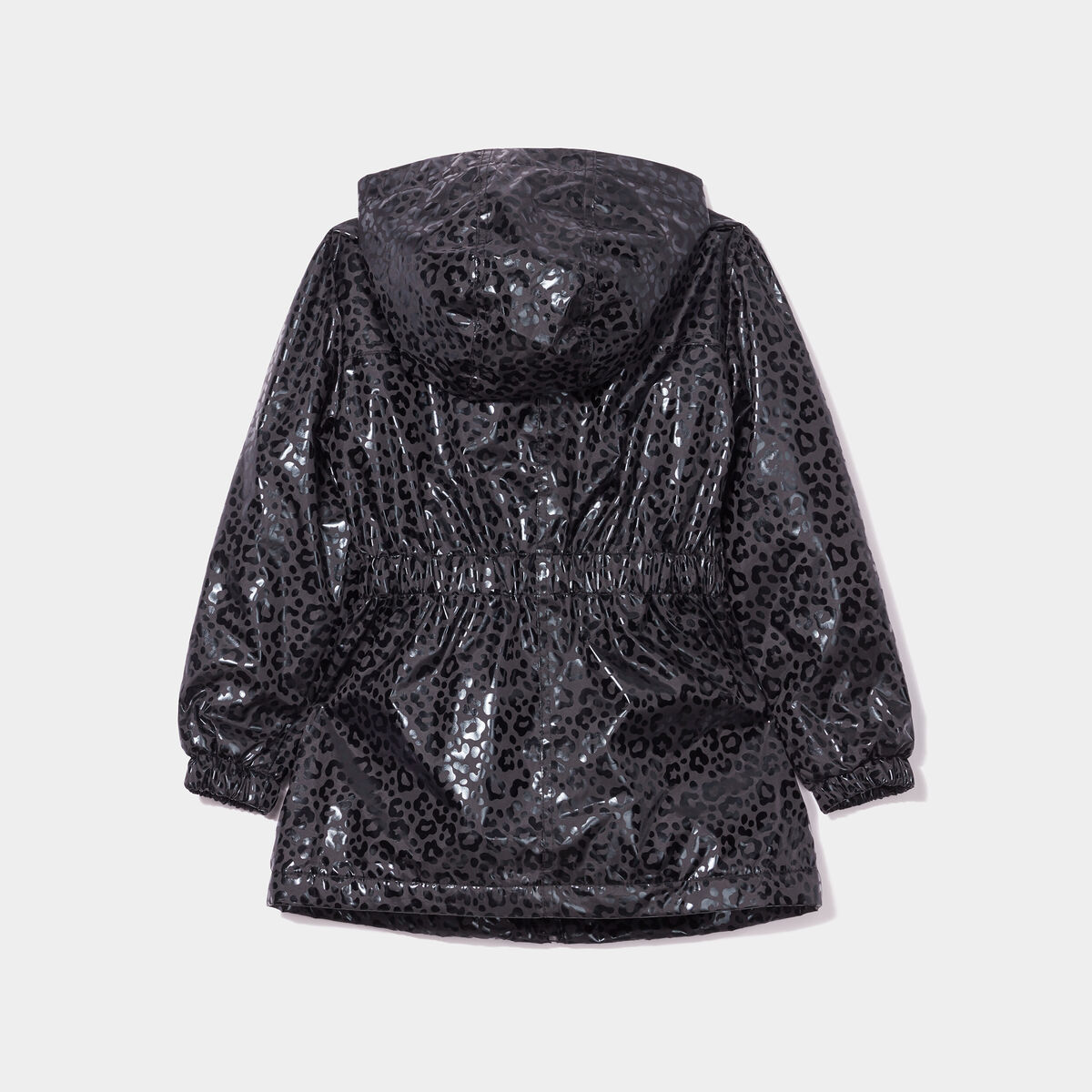 Parka cintrée à capuche doublure polaire noir fille
