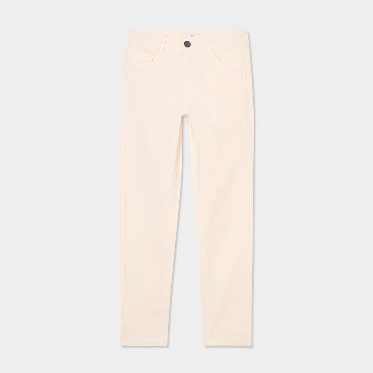 Pantalon skinny 5 poches coton creme fille