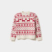Pull de No&euml;l manches longues ecru fille