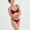 Soutien-gorge push up micro dentelle rouge femme