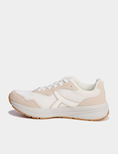 Baskets running &agrave; lacets sable femme