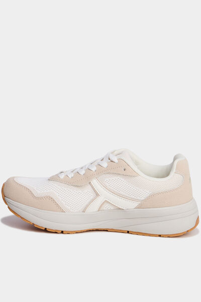 Baskets running &agrave; lacets sable femme