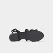 Sandales avec brides en cuir noir femme