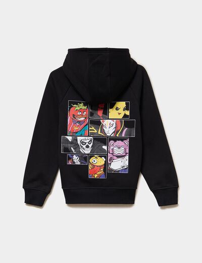 Sweat hoodie 1 poche &agrave; capuche Fortnite noir gar&ccedil;on