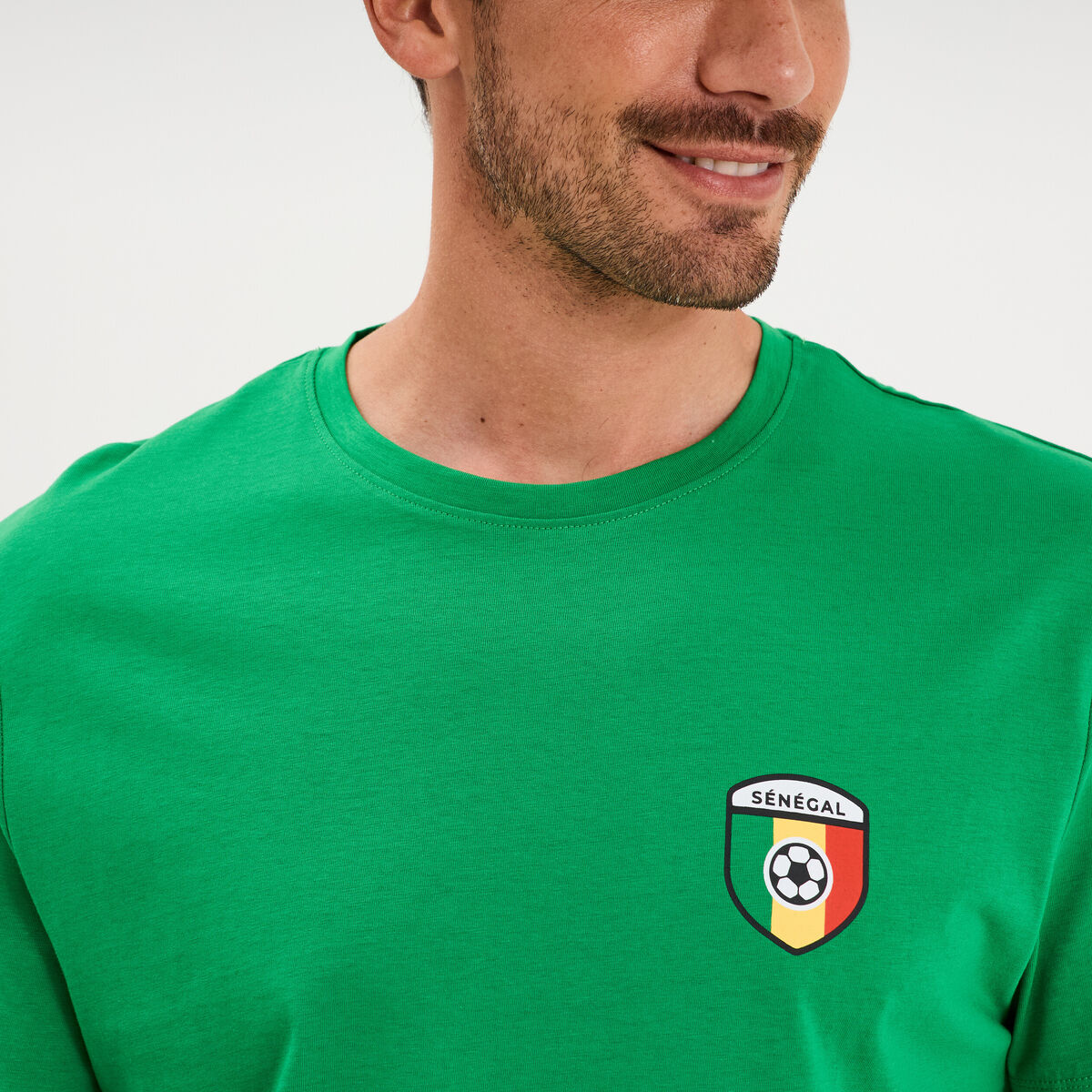 T-shirt maillot de football S&eacute;n&eacute;gal vert menthe mixte
