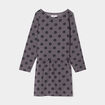 Robe molleton volantée manches longues gris foncé fille