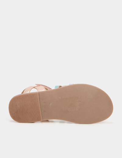 Sandales brides tressées en cuir multicolore fille
