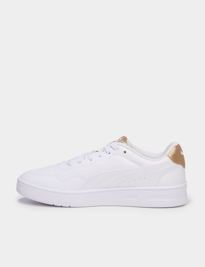 Baskets &agrave; lacets Puma COURT LALLY jaune or femme