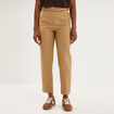 Pantalon chino ceinture amovible beige femme