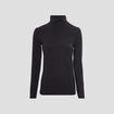 T-shirt manches longues col roulé noir femme