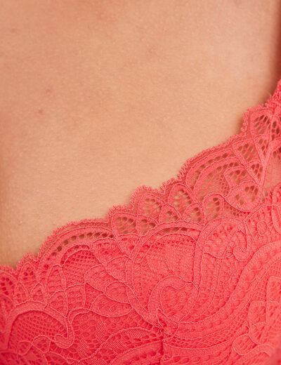 Soutien-gorge emboîtant paddé dentelle rose framboise femme