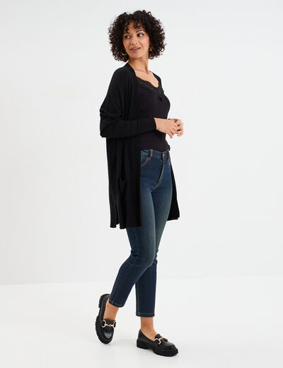 Jean stretch slim 7/8 ème denim dirty femme